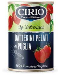 Rosii Cirio "Datterini" decojite in suc de rosii 400 gr