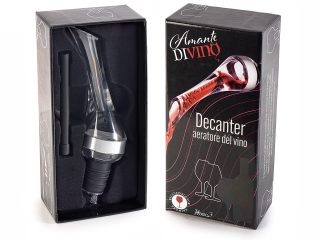 Dop decantor "Amante di vino"pentru sticla de vin in cutie cadou